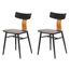 1 Kit 2 Cadeiras Analu Rivatti 42 cm -Largura- Assento e Encosto em PP Preto e Detalhe em PU Marrom